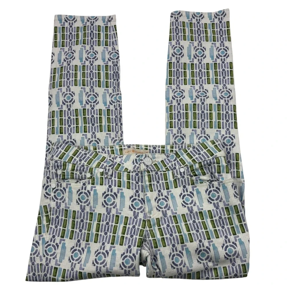 Tory Burch Printed Women's Size 28 Geometric Pattern Skinny‎ Jeans 27